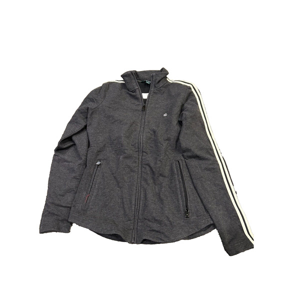 Lauren Ralph Lauren Women's Gray Side Stripe Turtleneck Full Zip Jacket Size S - Picture 1 of 3